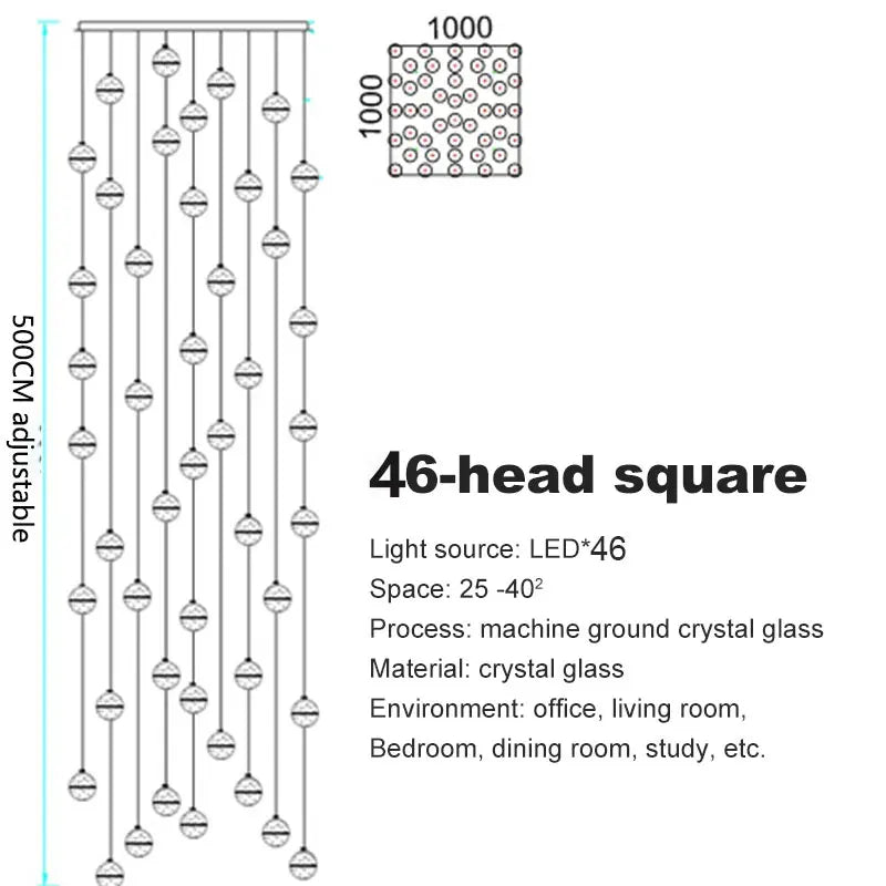 DecorBites™ Crystal Ball LED Chandelier for Modern Living Room & Bedroom décor