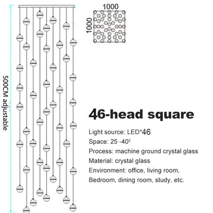 DecorBites™ Crystal Ball LED Chandelier for Modern Living Room & Bedroom décor