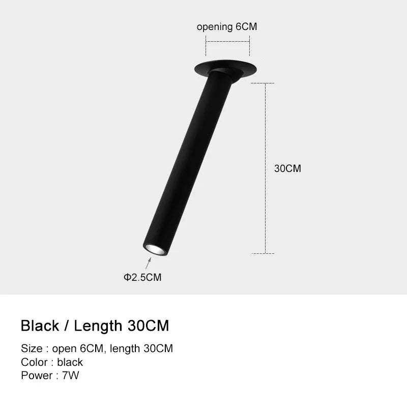 Black Adjustable Spotlight 30cm Dining Room