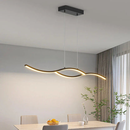 DecorBites™ LED Pendant Chandelier: Modern Nordic Strip Light for Dining, Kitchen, Office, Coffee Room