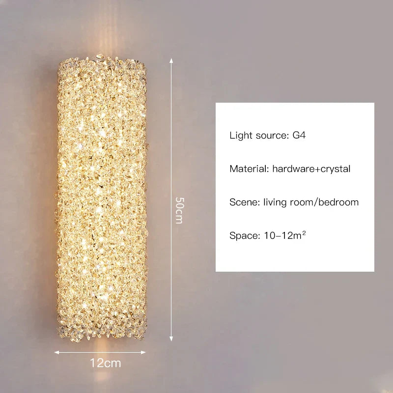 DecorBites™ Crystal Wall Sconce | Modern Designer Copper Wall Lamp for Home Decor Lighting