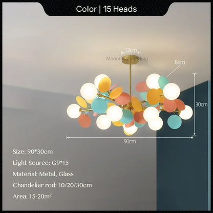 DecorBites™ Glass Hanging Ceiling Lamp for Kids Room, Living Room, Bedroom - Modern Chandelier & Home Decor