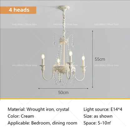 DecorBites™ French Light Luxury Living Room Chandelier American Atmosphere Candle Lamp