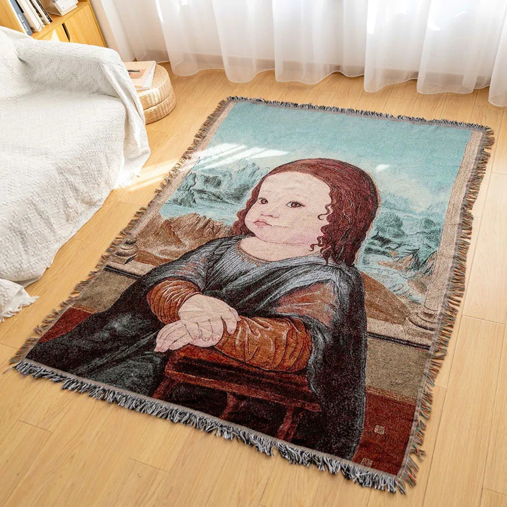 Tapestry Knit Sofa Blanket