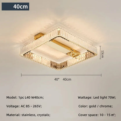 DecorBites™ Crystal Dimmable Ceiling Light - Luxury Living Room Bedroom Lamp
