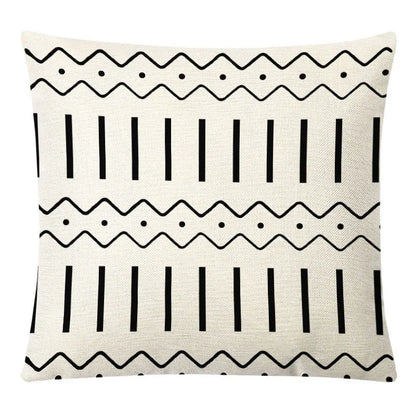 DecorBites™ Geometric Yellow Linen Pillow Cover for Modern Décor 45x45cm