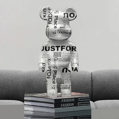 DecorBites™ Graffiti Bear 27cm Figurine | Modern Home Decor Statue & Money Jar