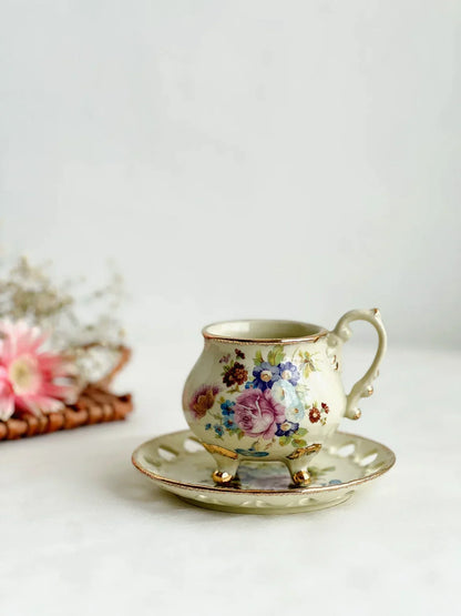 DecorBites™ Court Style Latte & Cappuccino Cup Set with Saucer, Tea Cup Set