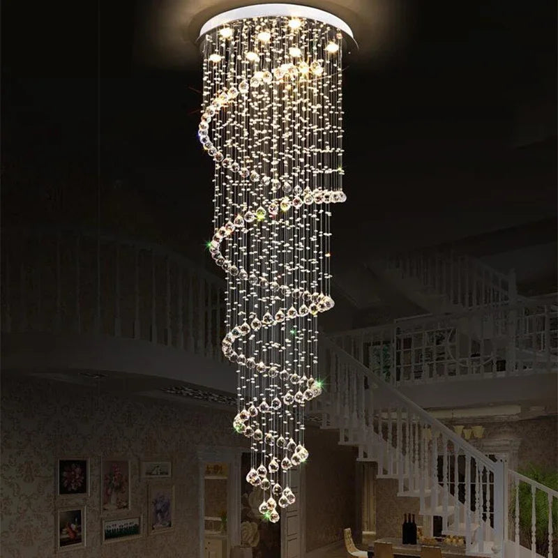 Crystal Spiral Chandelier Fixture