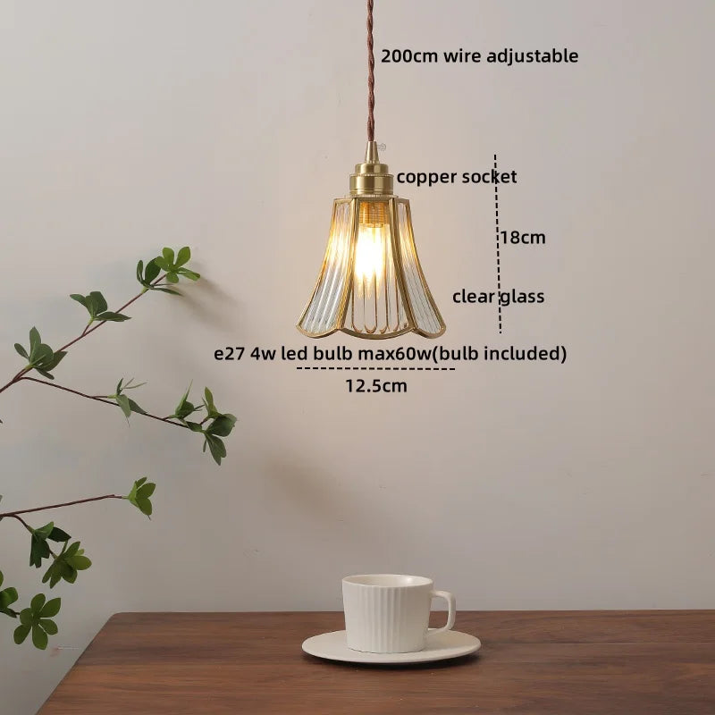 DecorBites™ Green Glass LED Pendant Lights Modern Hanging Lamp Home Decor