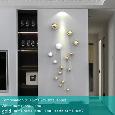 Gold Spherical Wall Ornaments