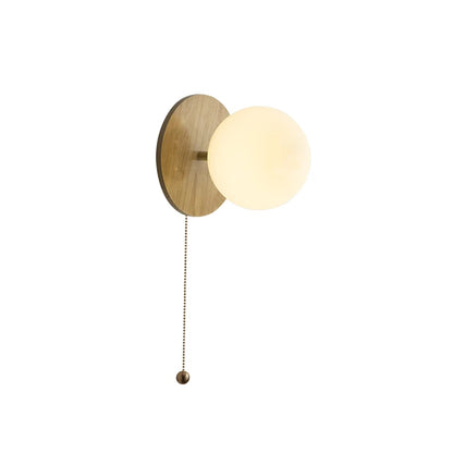 DecorBites™ Glass Ball LED Wall Lights with Pull Chain Switch for Bedroom Cafe Bathroom