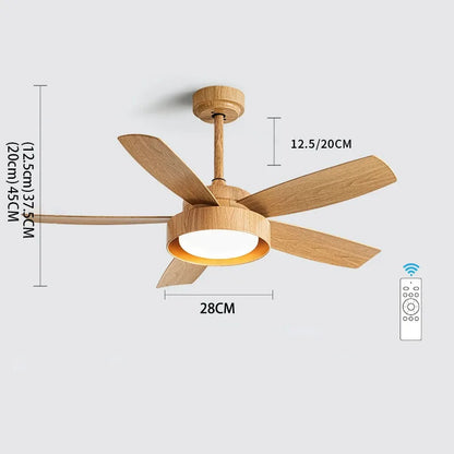DecorBites™ 5-Blade Ceiling Fan with Remote Control & LED Light - Silent Motor
