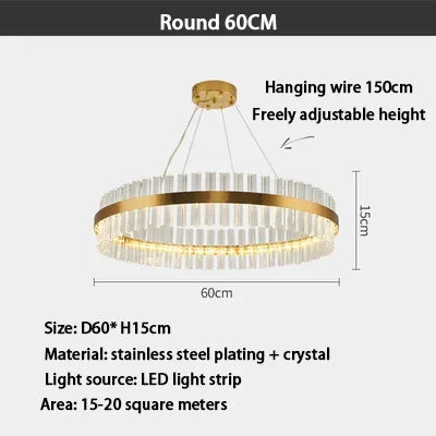 DecorBites™ Crystal Ring Chandelier LED Pendant Light Fixture