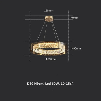 DecorBites™ Elegant Crystal LED Dimmable Ceiling Lamp Glass Luminarias Lighting