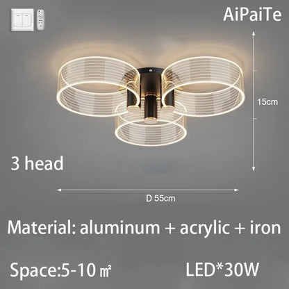 DecorBites™ Acrylic Lustre Chandelier for Living Room, Bedroom, Kitchen - Hanging Ceiling Lamps