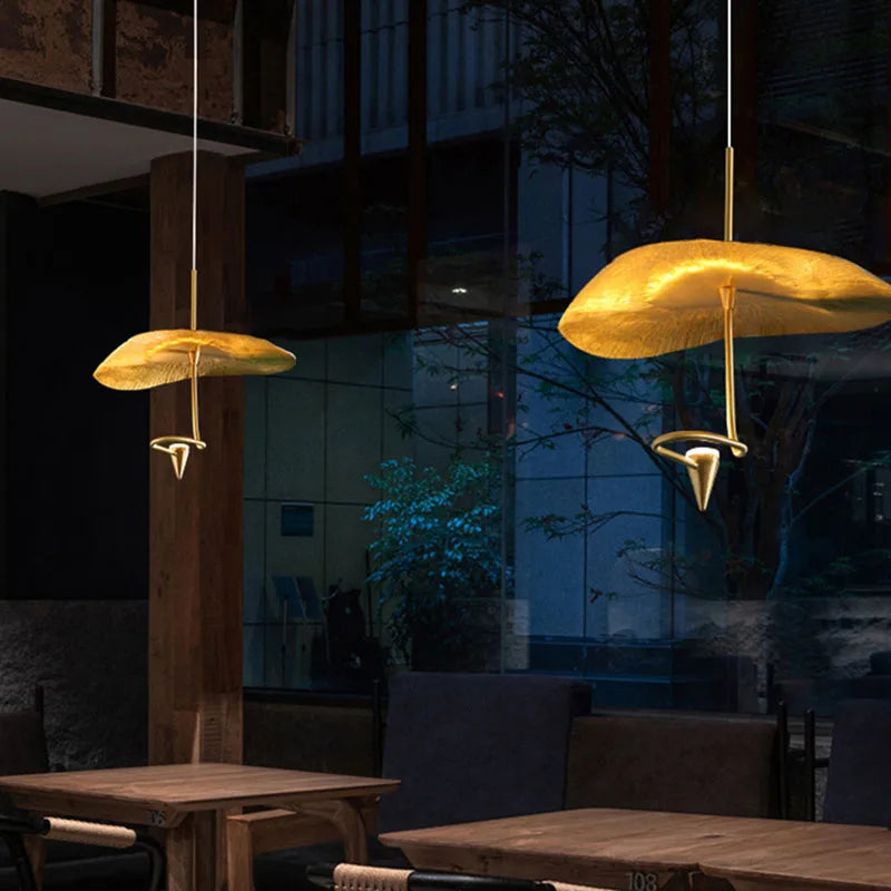 Copper LED Dining Chandelier 35cm Diameter