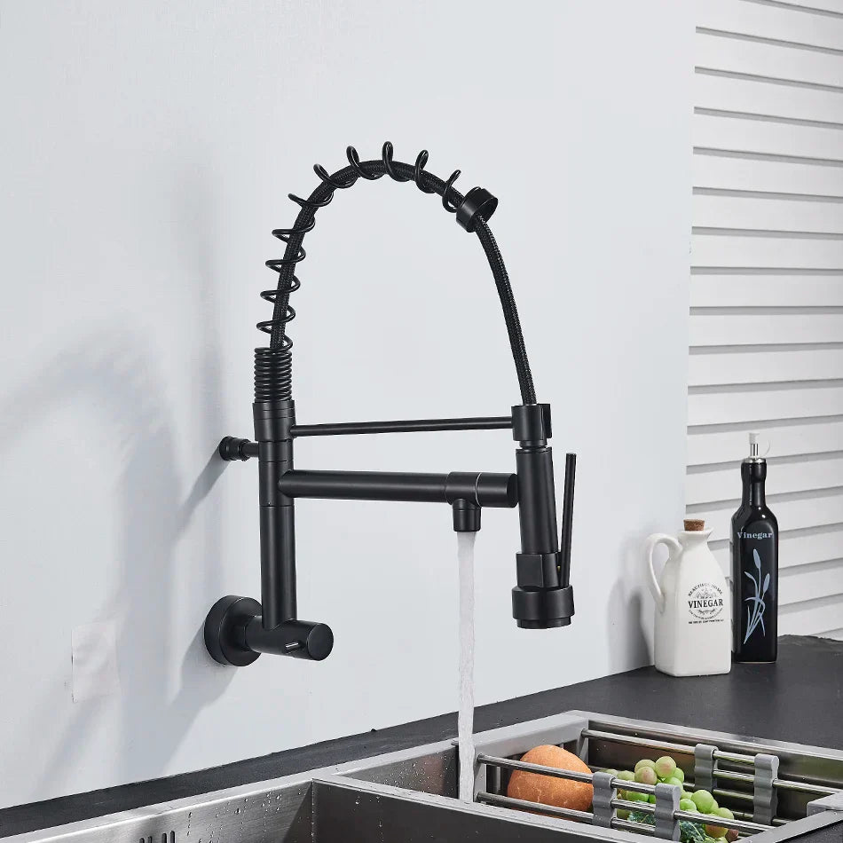 DecorBites™ Dual Spout Kitchen Faucet Swivel Wall Mount 360 Rotation Cold Water Tap