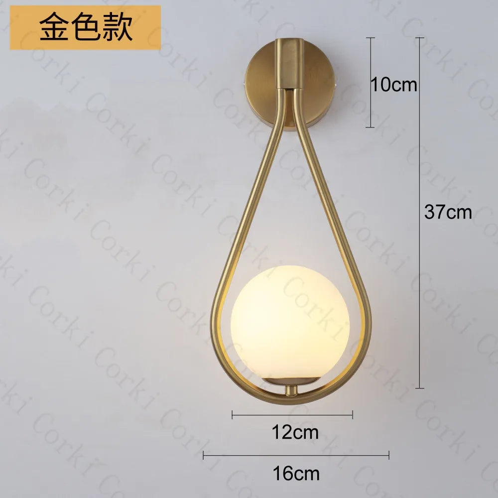 DecorBites™ Glass Ball LED Wall lamp Nordic Modern Minimalist Bedroom Lighting Fixtures