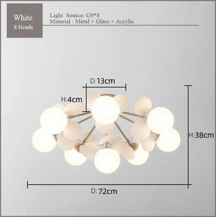 DecorBites™ Frost Glass Ceiling Chandelier for Home Indoor Lighting