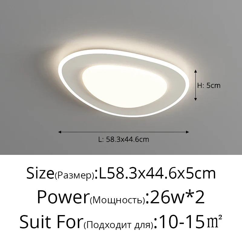 White Minimalist LED Chandelier C W110cm Design