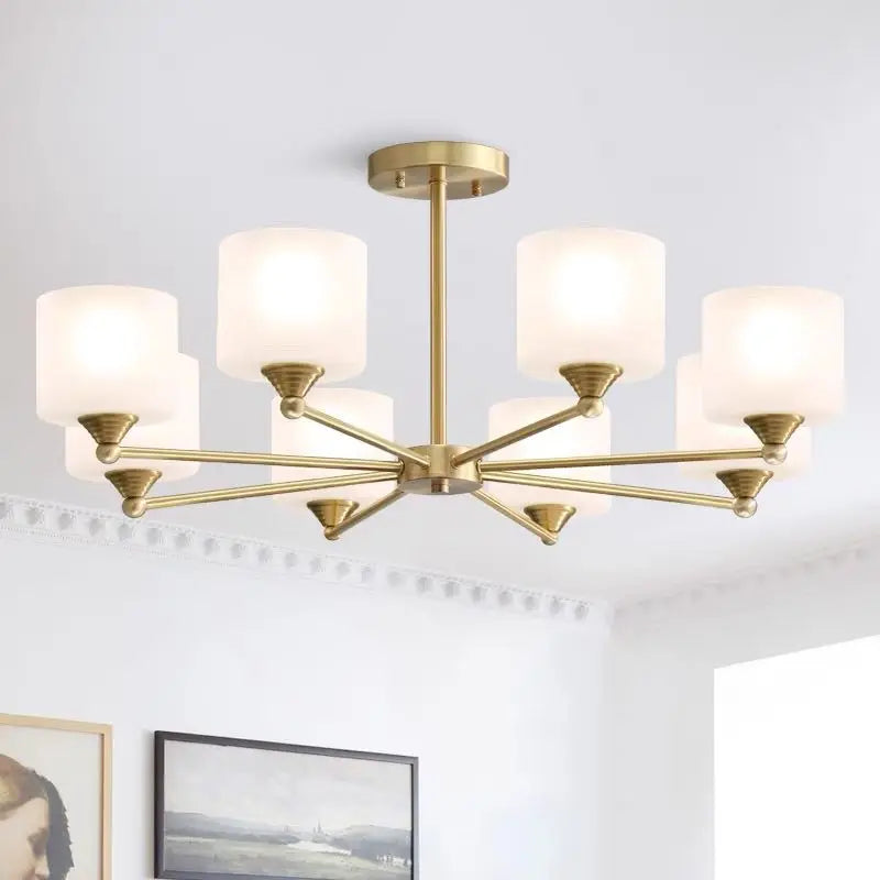 Black Gold Ceiling Chandelier 8-Head 89cm