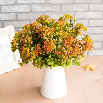 DecorBites™ Fruit Branch Plant Wall Decor with Green Landscape Grass - 7 Forks