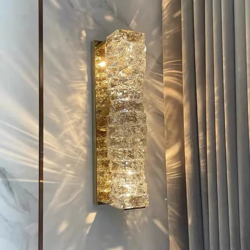 DecorBites™ Crystal LED Wall Light: Modern Luxury Sconce for Living Room, Aisle, Bedside