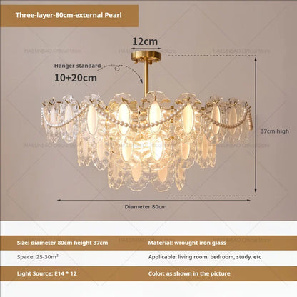 DecorBites™ Cream Wind Crystal Chandelier - Elegant French Design for Luxury Living Spaces