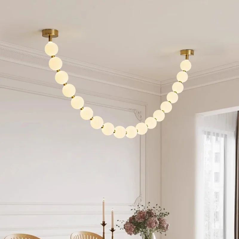Nordic Beaded Alloy Pendant Light