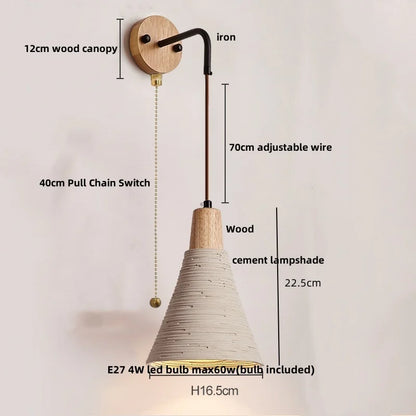 DecorBites™ LED Wall Light Fixture with Pull Chain Switch - Modern Nordic Design