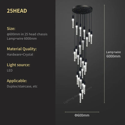 DecorBites™ Crystal Bubble Chandelier Pendant Light - Modern Staircase Hanging Fixture