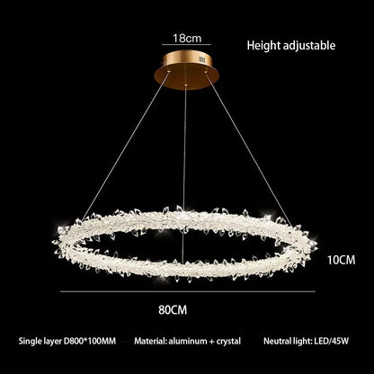 DecorBites™ Crystal Flower LED Chandelier Pendant Light for Living and Dining Room