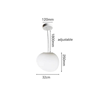 DecorBites™ Gregg Glass Suspension Light - White LED Cobblestone Pendant for Villa Staircase & Shop