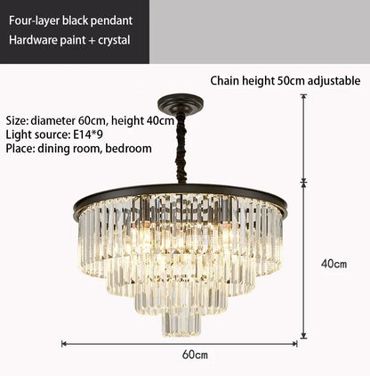 DecorBites™ Crystal Gold Chandelier: Modern Living Room Bedroom Decor Lighting
