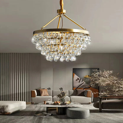 DecorBites™ Black Crystal Bead Ceiling Chandelier - Modern Classic for Living Room & Dining Table
