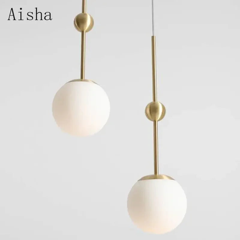 Gold Glass 3-Head Chandelier