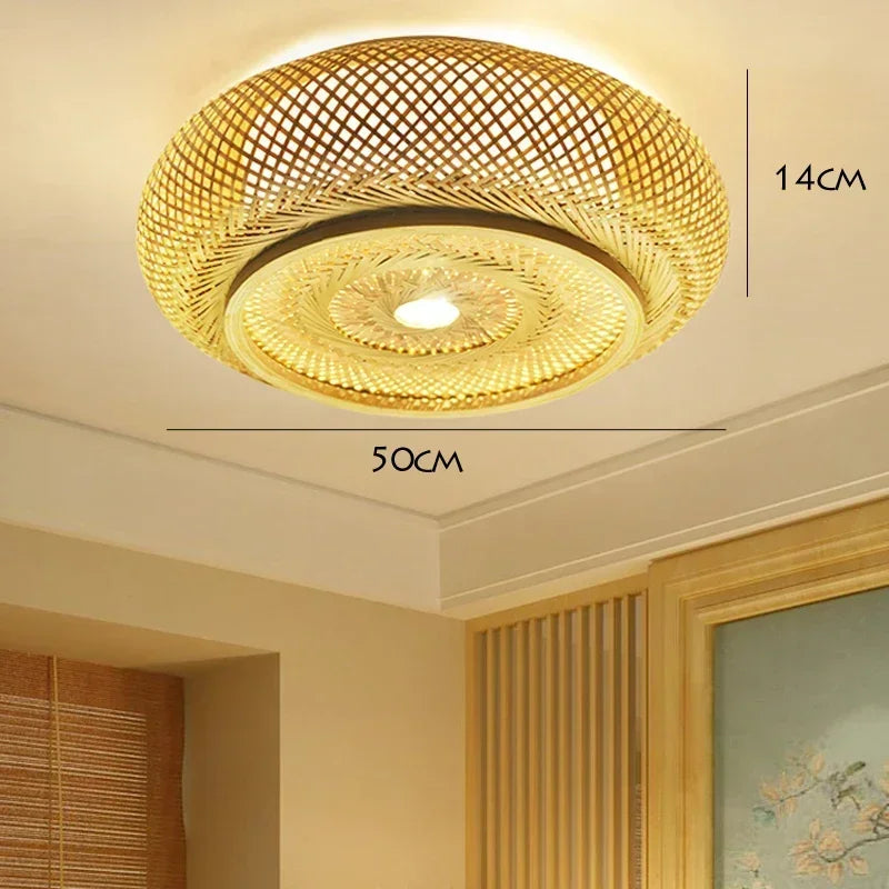 DecorBites™ Gloss Bamboo Art Rattan Ceiling Light Shade Chandelier Fixtures