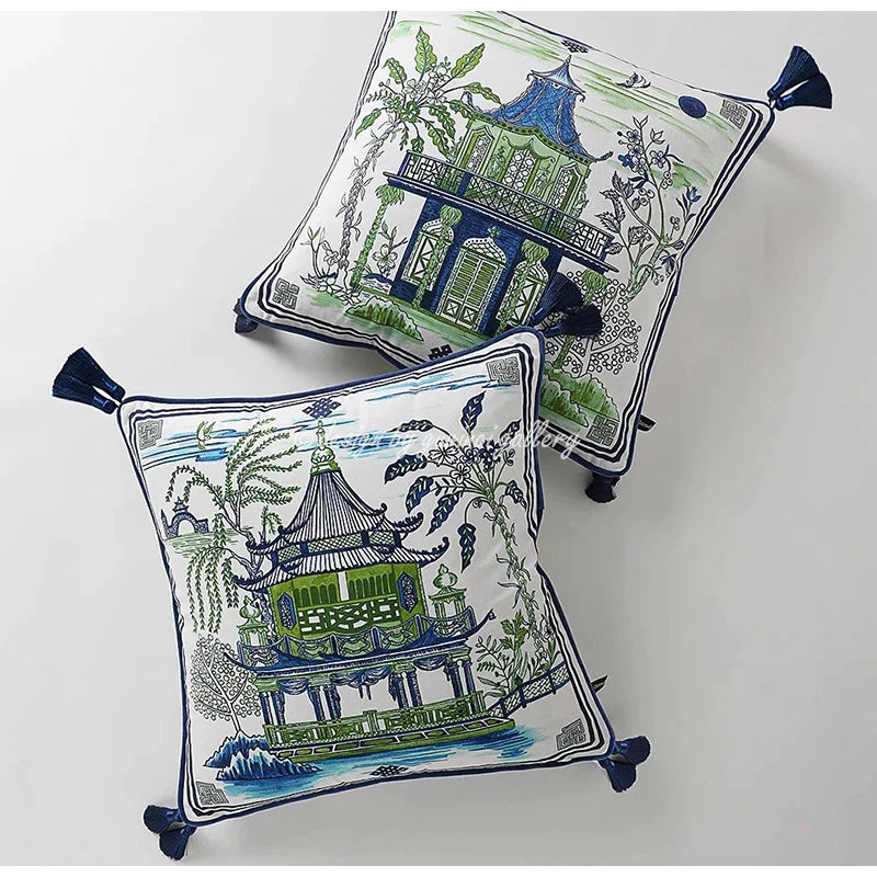 DecorBites™ Crane Art Luxury Throw Pillow Case for Bed & Sofa
