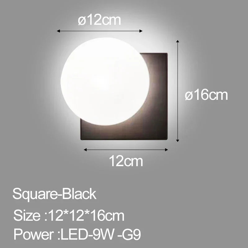 DecorBites™ Glass Ball LED Wall Lamp for Bedroom Living Room Indoor Lighting