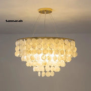 Gold Chrome Shell Chandelier