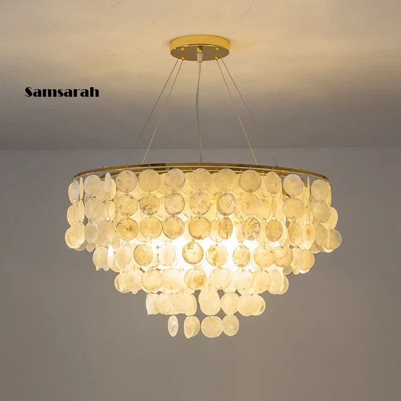 Gold Chrome Shell Chandelier