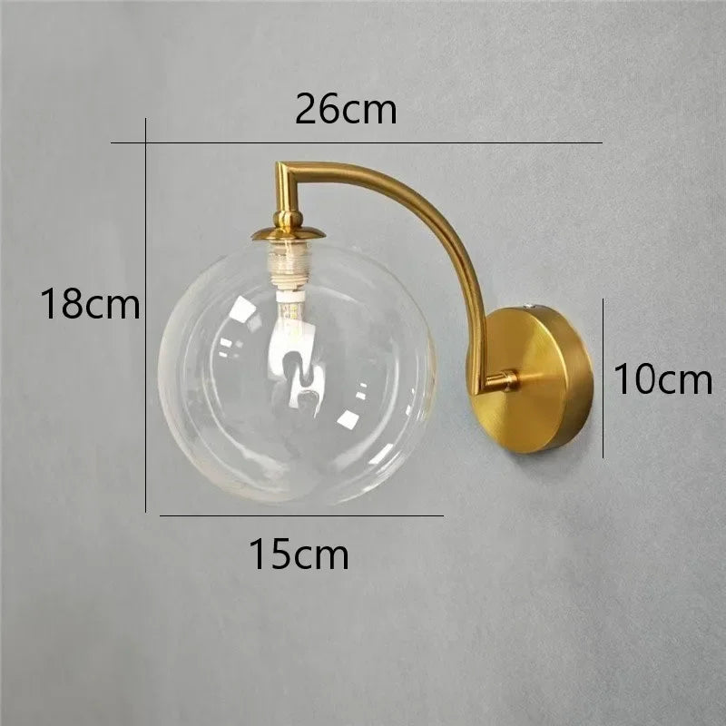 DecorBites™ Glass Ball LED Wall Sconce for Living Bedroom Dining Kitchen - Minimalist Design