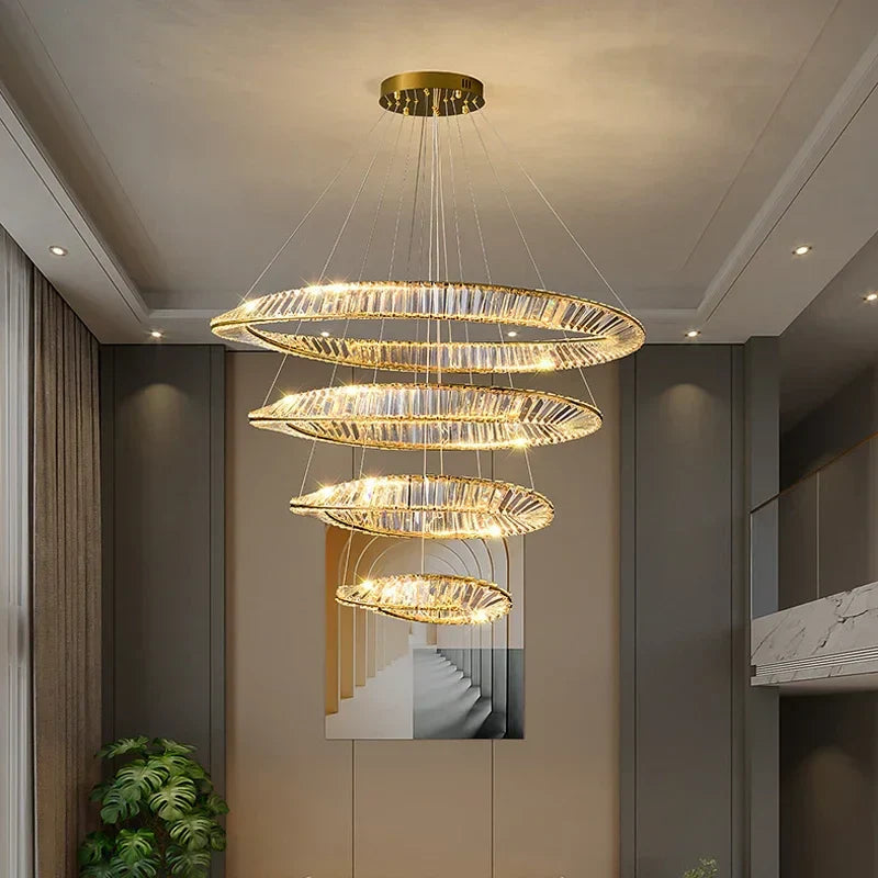 Crystal Gold Pendant Chandelier
