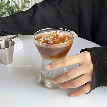 DecorBites™ Glass Drink Cup Set for Home Cafe Bar Heat Insulation Juice Tea Transparent