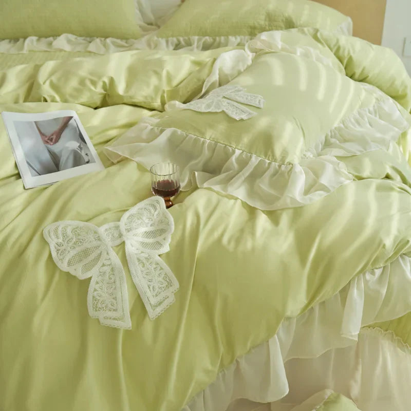 Lace Bow Duvet Cover