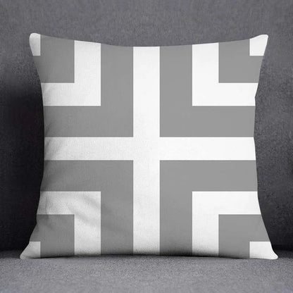 DecorBites™ Geometric Floral Print Lumbar Pillow Case 45X45cm Sofa Cushion Cover