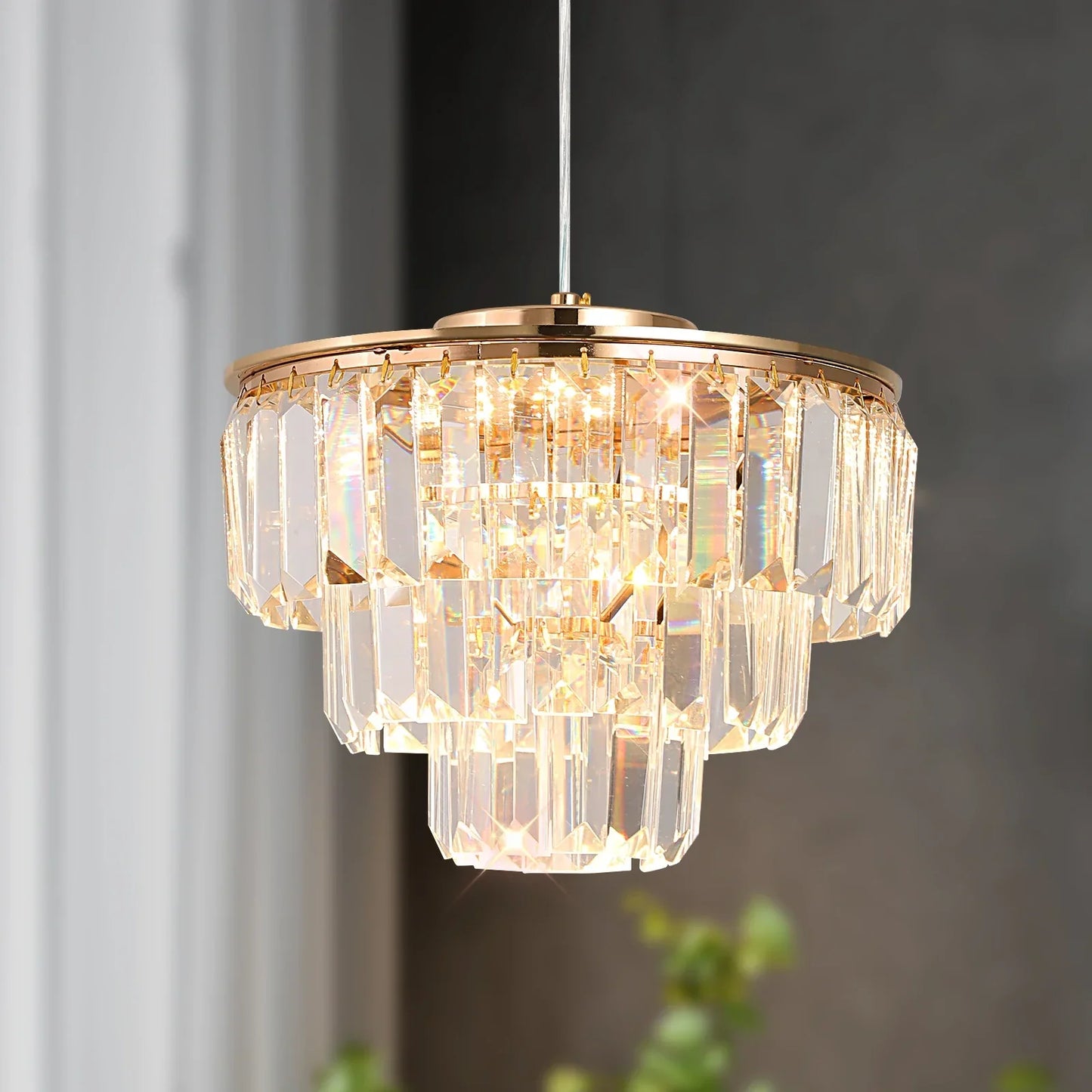 DecorBites™ Crystal LED Pendant Light for Kitchen Island Living Dining Room Chandelier