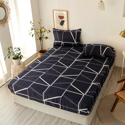 DecorBites™ Geometric Figure Sheet Set with 2 Pillowcases for Bedroom All Seasons