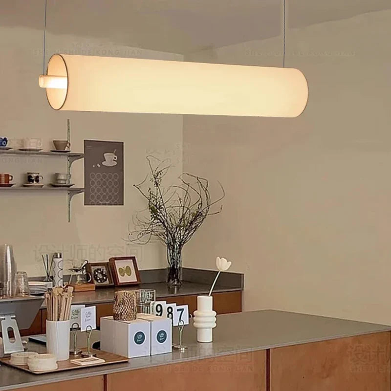 White Minimalist LED Chandelier B 160cm Design